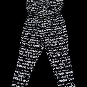 New York & Company Black and White Enpower Jumpsuit